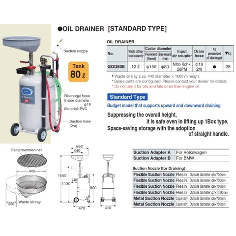 Thùng đựng dầu xả GOD80E