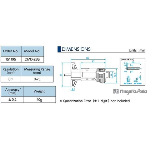 Thước đo độ sâu hoa lốp GDT-25