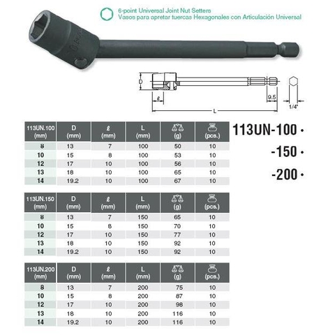 Đầu bits khẩu lắc léo 113UN