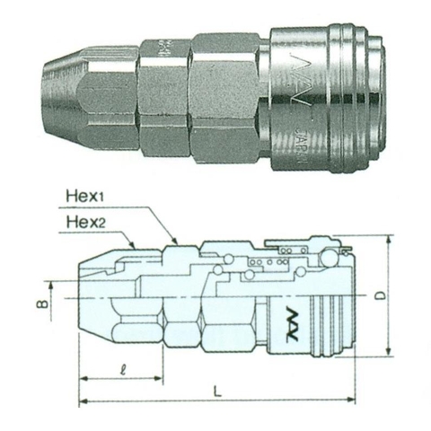 Đầu nối nhanh NAC 22SB