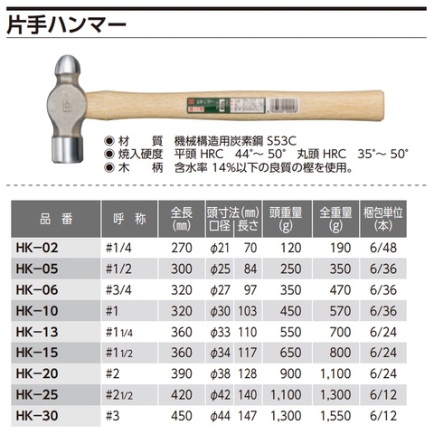 Búa sắt đầu bi OH dòng HK