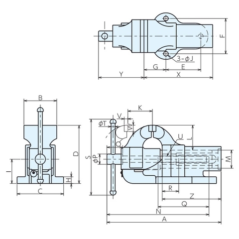 Ê tô Nabeya cốt tròn dòng JIS