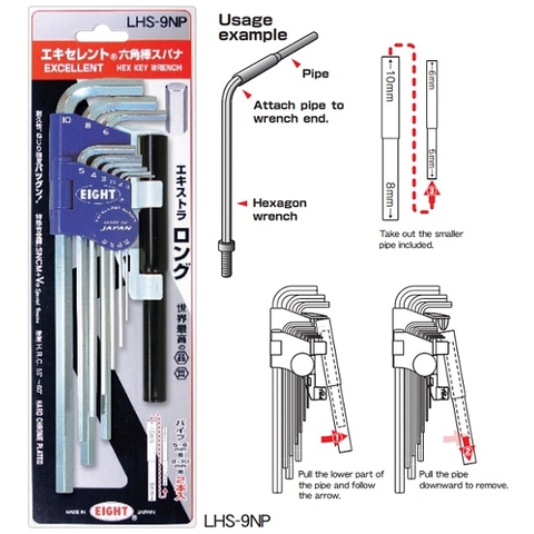 Bộ lục giác chìm EIGHT LHS-9NP