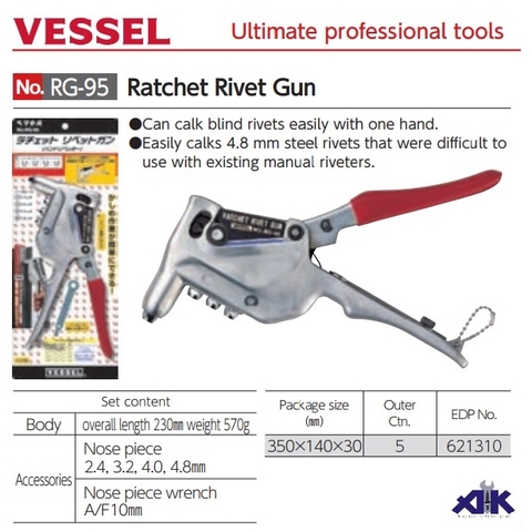 Kìm rút đinh tán Vessel RG-95