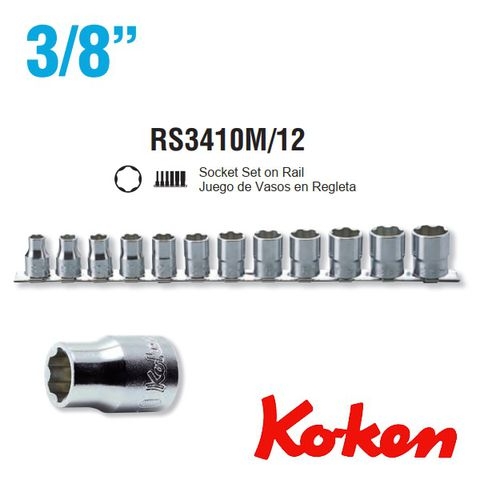 Bộ đầu khẩu 3/8 inch Koken RS3410M/12