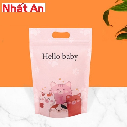 Túi zip đựng bánh kẹo mèo Hello Baby