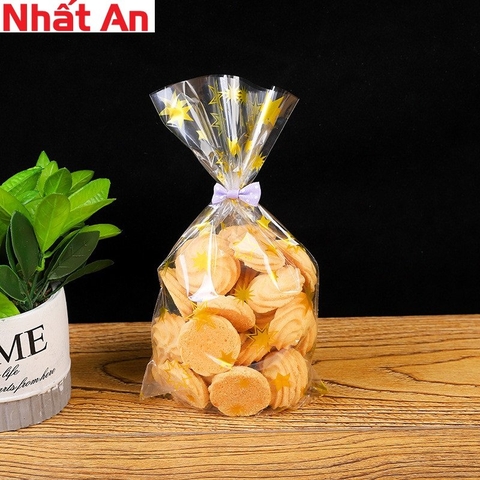 Túi đựng bánh kẹo hình ngôi sao vàng 30x18cm