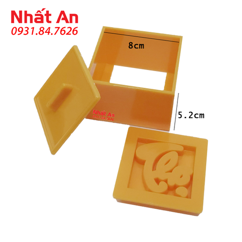 Khuôn nhấn xôi hình vuông 8cm Vĩnh Trường/ Phúc - Lộc - Thọ - Tài