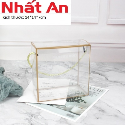 Hộp nhựa vuông đựng bánh kẹo 14x7cm - Mẫu 3