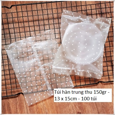 Túi hàn trung thu chấm bi 150-180gr (100 túi) 13x15cm