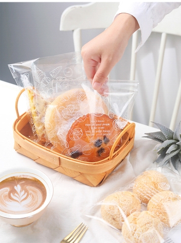 Túi dán bánh mì ngọt, đựng bánh kẹo 15x18cm - 100 cái