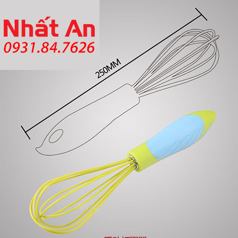 Dụng cụ đánh trứng silicone cầm tay/ Phới đánh trứng silicone 25cm