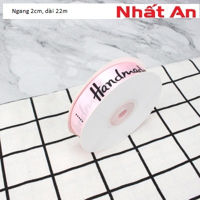 Ruy băng handmade hồng 2cm - 22m