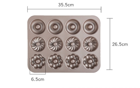Khuôn donut chống dính 12 bánh kiểu