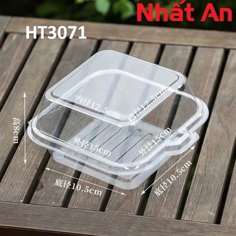 Hộp Nhựa Bento Vuông Trong Suốt HT3071