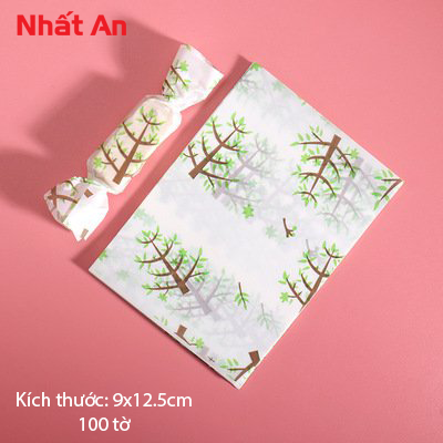 Giấy gói kẹo nougat xoắn CÂY XANH - 100 tờ