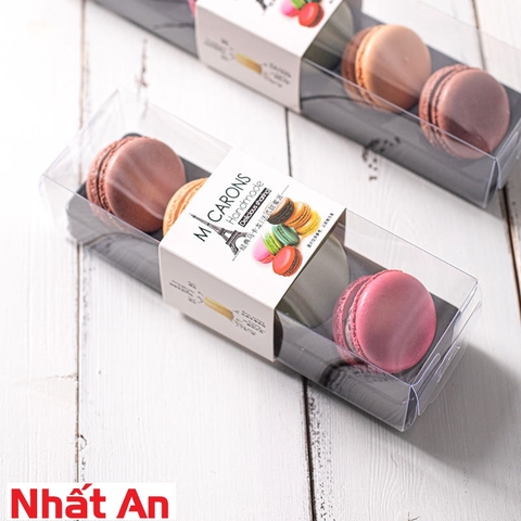 Hộp nhựa đựng bánh Macarons 4 bánh và 6 bánh (kèm tem)