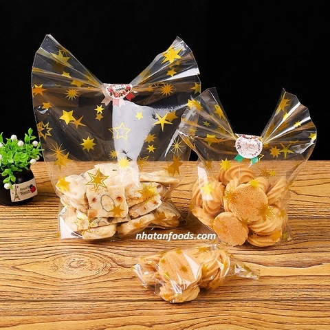 Túi đựng bánh kẹo hình ngôi sao vàng 30x18cm
