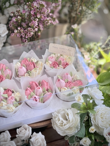 Cup giấy (chén giấy) tulip màu vàng lốc 50 cái