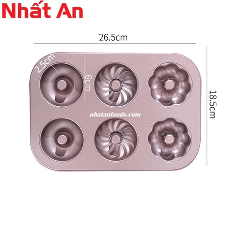 Khuôn Donut chống dính 6 bánh kiểu - 45476