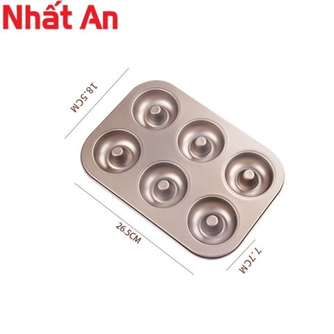 Khuôn Donut chống dính 6 bánh 6cm