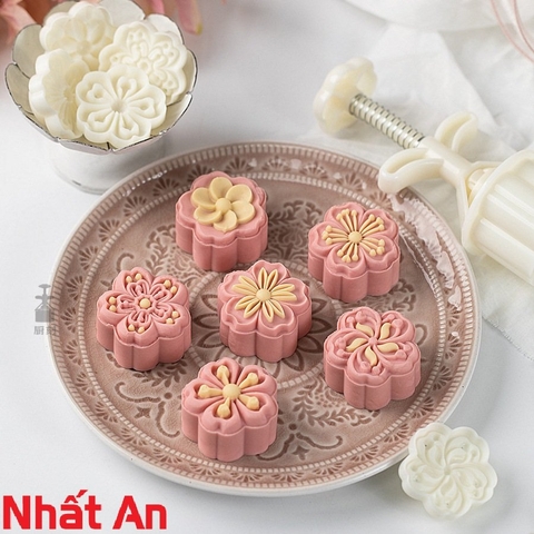 Khuôn Trung Thu 6 mặt hoa anh đào 50gr