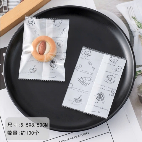 Túi hàn miệng 5x8cm bánh cafe - 100 túi