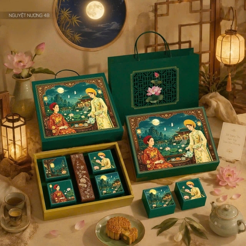 Hộp trung thu nguyệt nương 4B trà