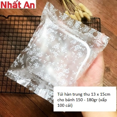 Túi hàn trung thu hoa hồng 13 x 16cm 150gr (100 cái)