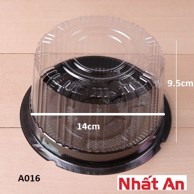 Hộp nhựa tròn đế đen A016 14cm