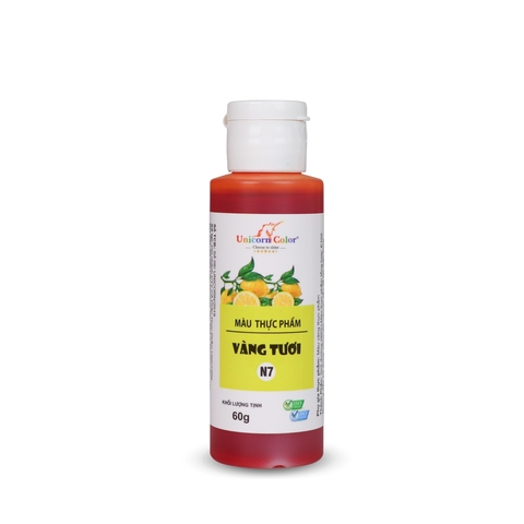 Màu nước thực phẩm Vàng tươi Unicorn 60gr
