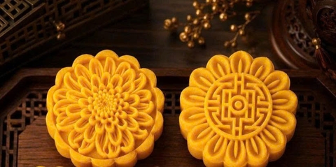 Khuôn trung thu 5 mặt tròn song ngư lộc thọ 150gr - 180gr