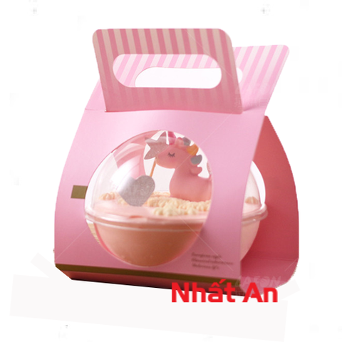 Hộp nhựa hình cầu HT181 700ml (Giá đã bao gồm quai xách giấy)