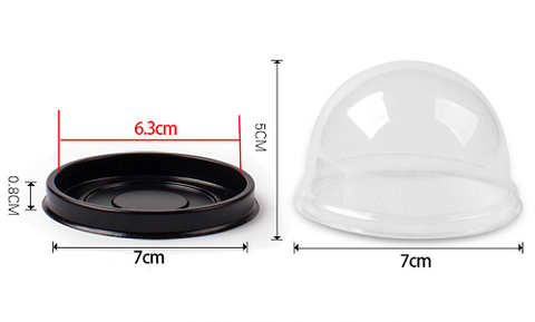 Hộp nhựa đế đen/ đế vàng bánh tròn 80gr (Có 2 size)