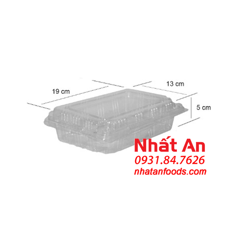 Hộp nhựa trong nắp gặp hình chữ nhật HH157