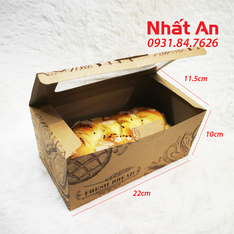 Hộp giấy kraft chữ nhật đựng bánh