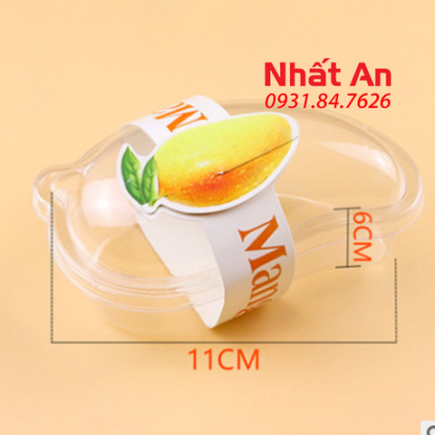 Hộp nhựa quả xoài XY588 (10 - 50 - 100 cái / tem xoài)