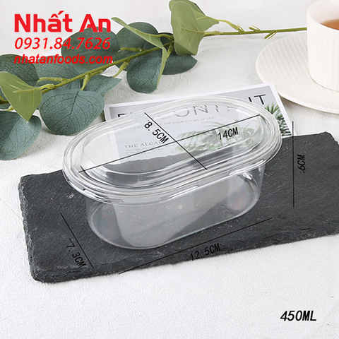 Hộp nhựa trong Oval HT500 (450ml)