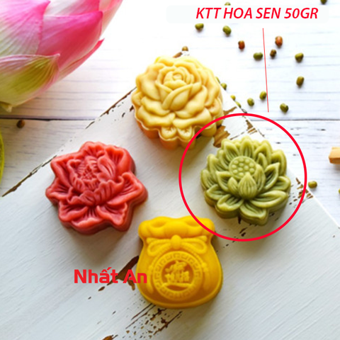 Khuôn trung thu 1 mặt hoa sen 50gr