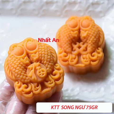Khuôn trung thu 2 mặt song ngư 75gr