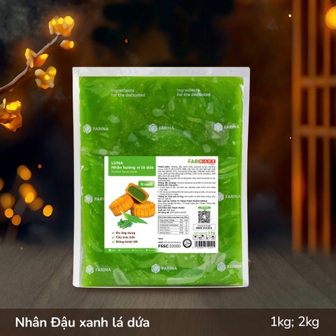 Nhân trung thu đậu xanh lá dứa Luna Farina 1kg