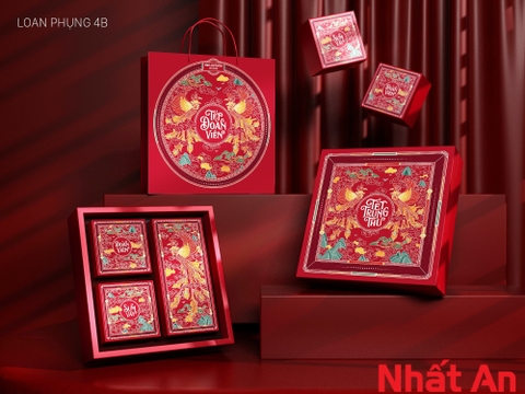 Hộp Trung Thu 4 bánh Loan Phụng 150 - 250gr (còn 1 bộ)