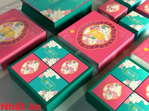 Hộp Trung Thu 4 Bánh Mẫu Đơn 150gr - 250gr (còn 1 bộ)