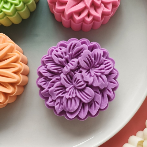 Khuôn trung thu 4 mặt hoa mùa hè 150gr - 180gr