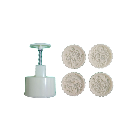 Khuôn Trung Thu 4 mặt Hoa Hồng Mây 200gr - 230gr