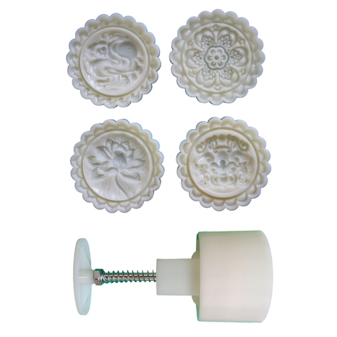 Khuôn Trung Thu 4 mặt Lân Sen 125gr