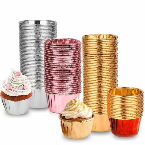 Cup giấy / chén giấy nướng bánh màu hồng vàng 50 cái