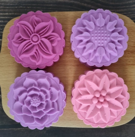 Khuôn Trung Thu 4 mặt hoa 3D dày dặn 150gr - 180gr