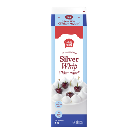 Kem trang trí bánh Silver Whip ít ngọt 1kg / Topping Silver Whip less sweet 1kg