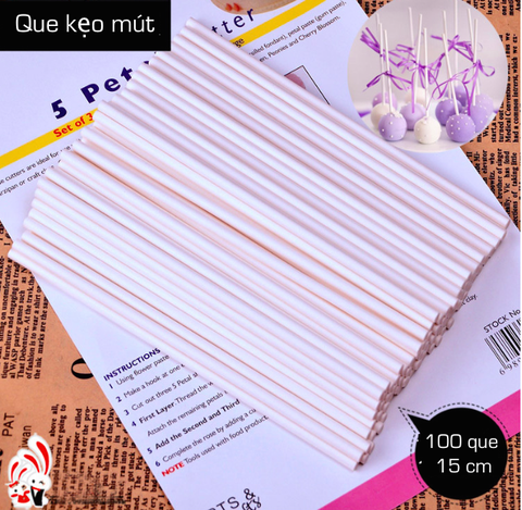 Que kẹo giấy 15cm (100 que)